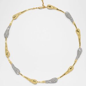 ALEXIS BITTAR Crystal Teardrop Riviera Necklace Two Tone Solanales JL19